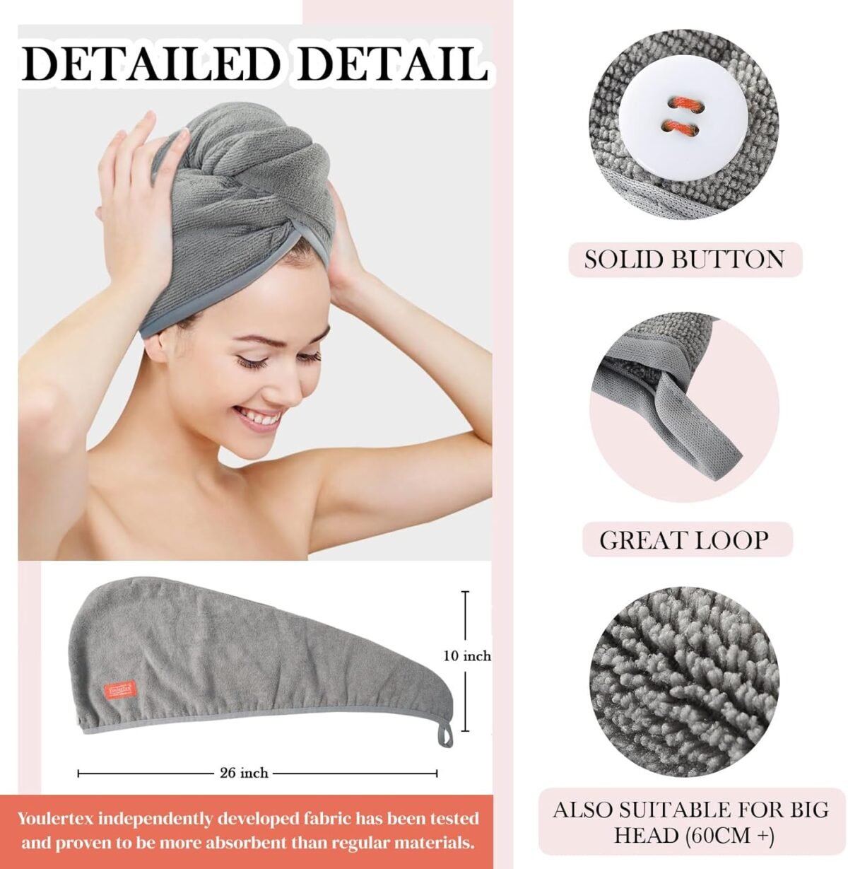Microfiber Hair Towel Wrap - Image 5