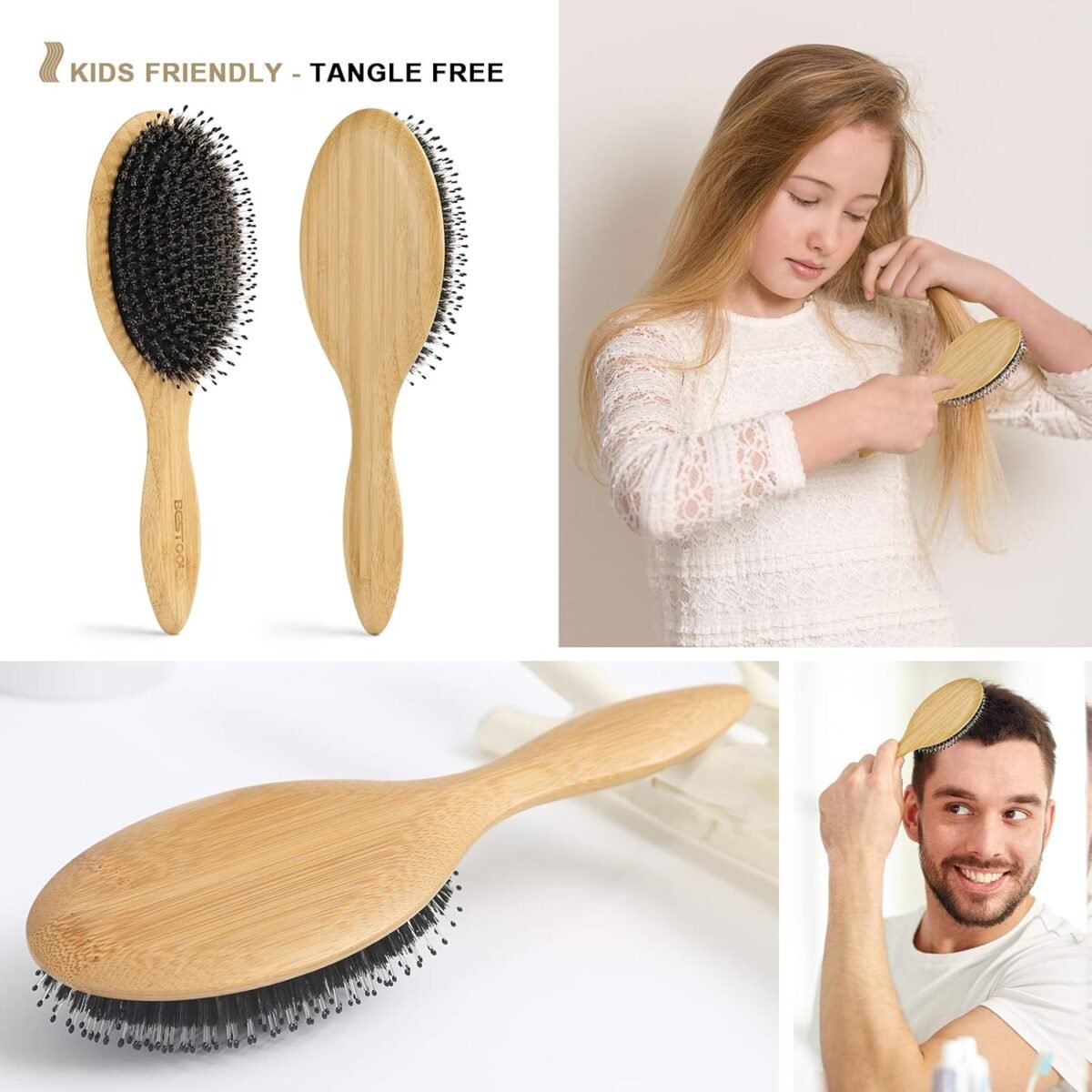 Boar Bristle Hair Brush - Image 6
