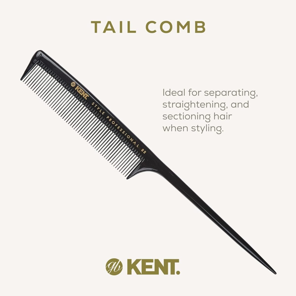 Kent Brushes Style Professional Fine Toothed Tail Comb - Image 4