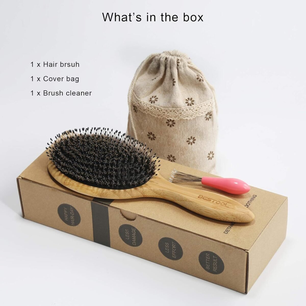 Boar Bristle Hair Brush - Image 4