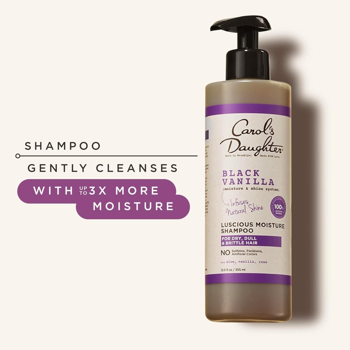 Carol's Daughter Black Vanilla Moisture & Shine Sulfate-Free Shampoo (355ml) - Image 5