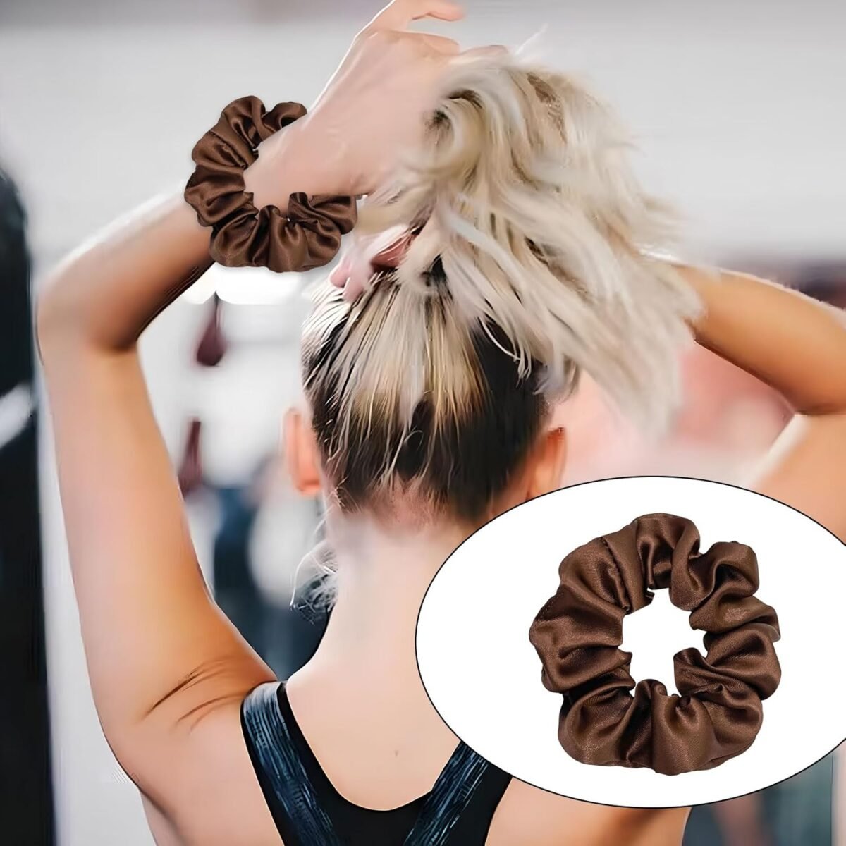 Silk Hair Scrunchies Set (6 pieces) - Image 2